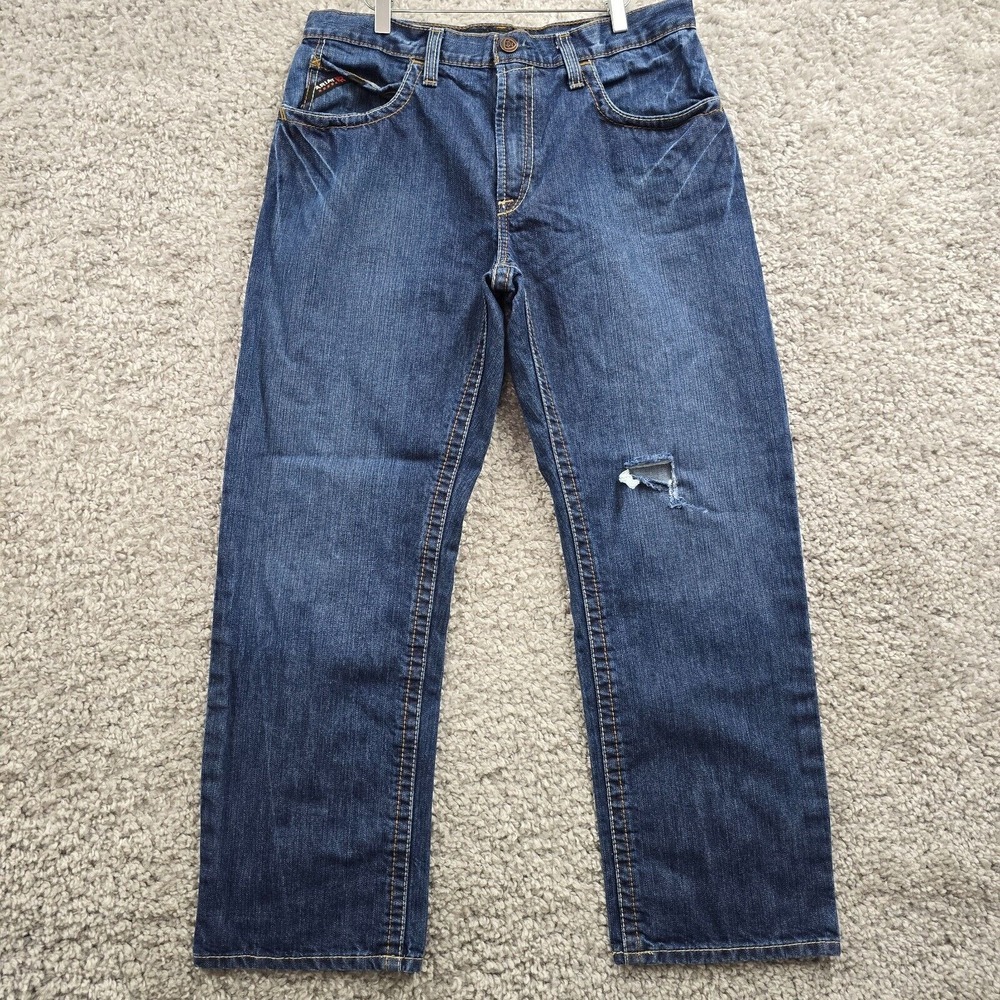 Ariat Mens M3 Loose Fit Jeans 34x30 Distressed Denim Workwear‎ Ranchwear